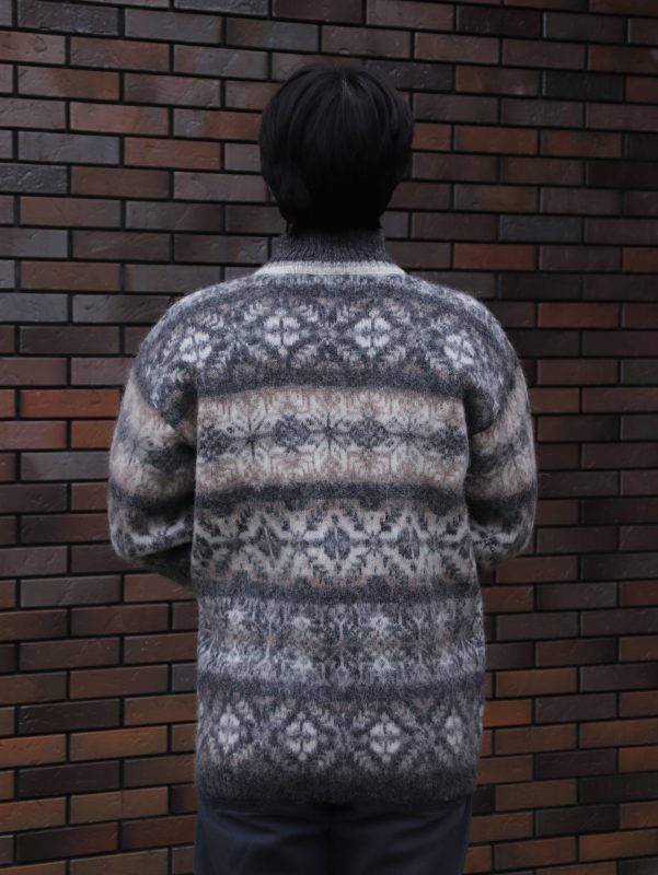 Кардиган мужской шерстяной на молнии с узором