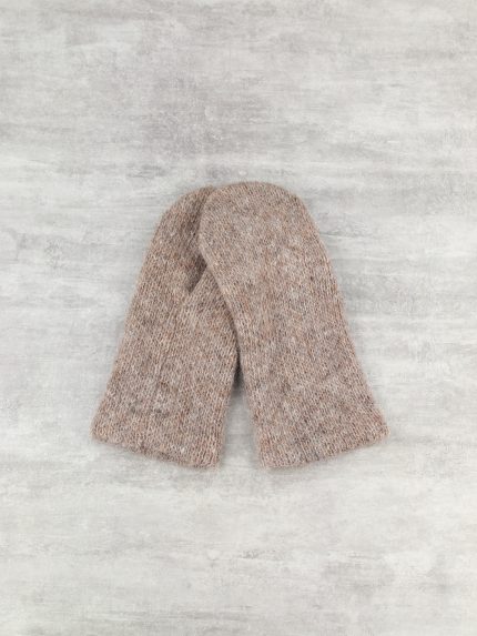 Шерстяные однотонные варежки женские на флисе