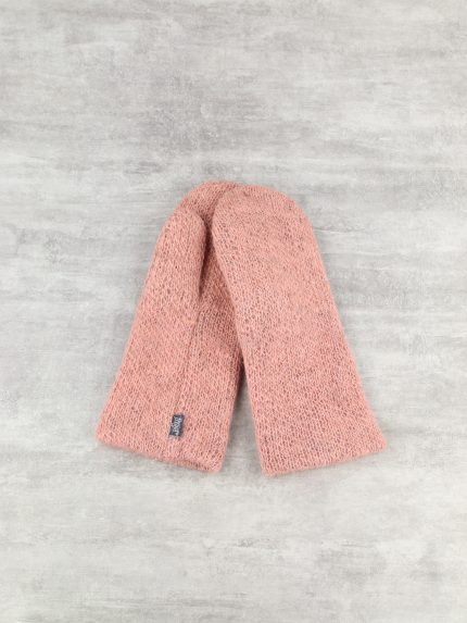 Шерстяные однотонные варежки женские на флисе