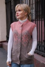 Жилет вязаный женский с узором