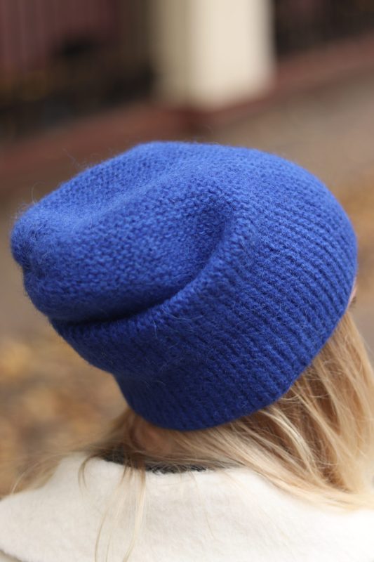 Молодежная норвежская шапка-бини синяя