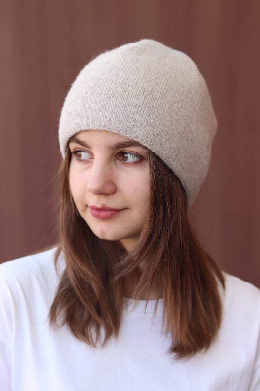 Шапка унисекс однотонная шерстяная